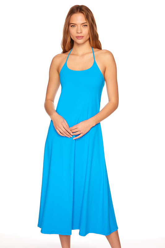 halter string maxi dress